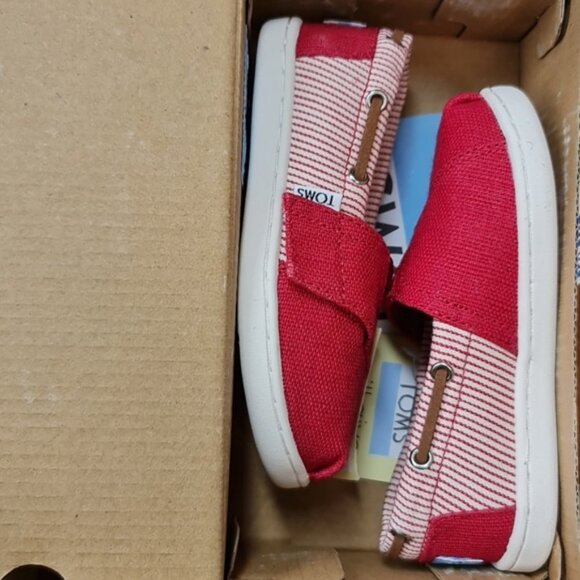 TOMS Unisex-Child Kids Red Stripes Bimini - Picture 2 of 3